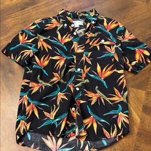 Old Navy Black Shirt with Colorful Floral Design